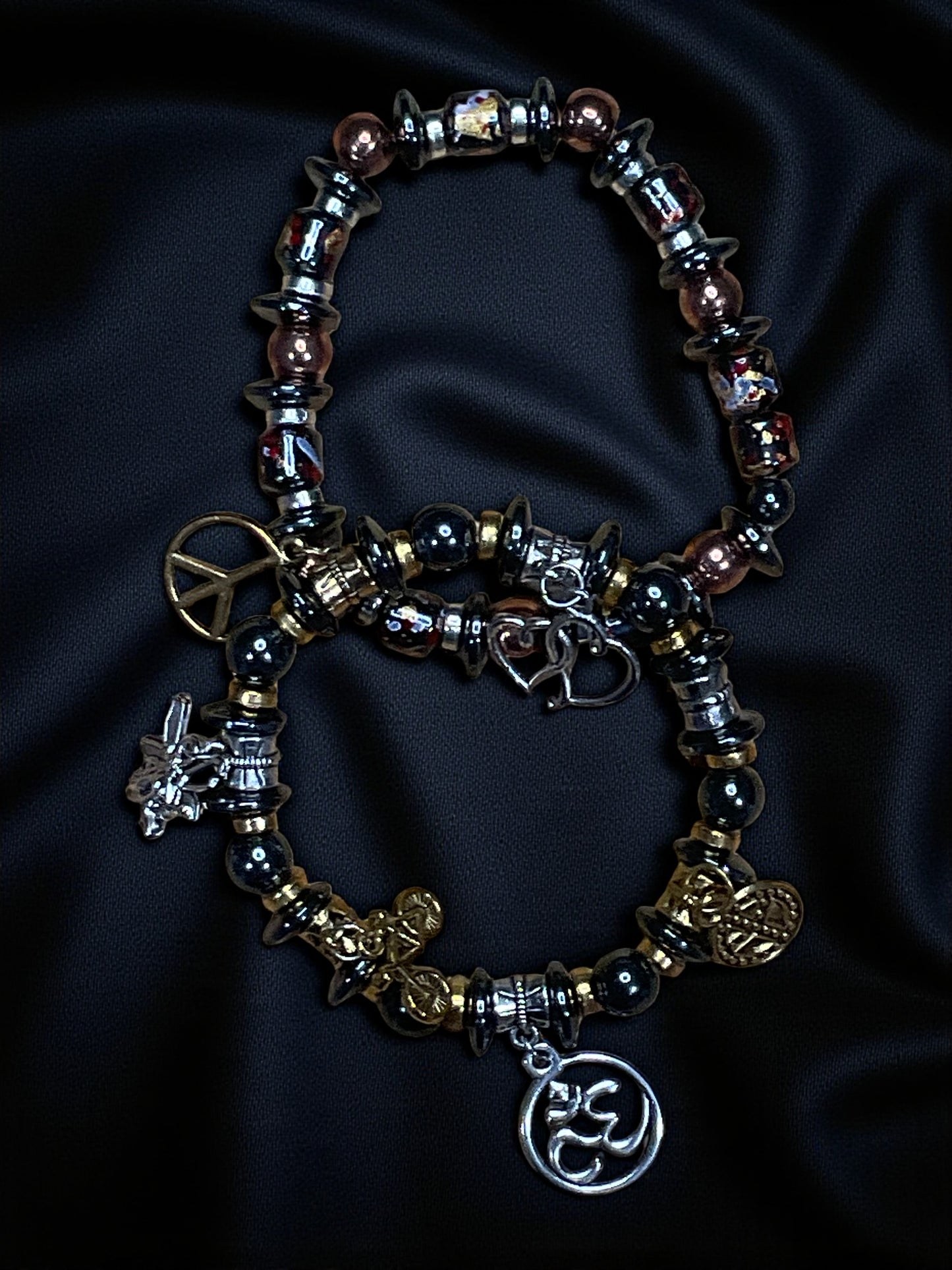 Gunmetal Groove Bracelet Set