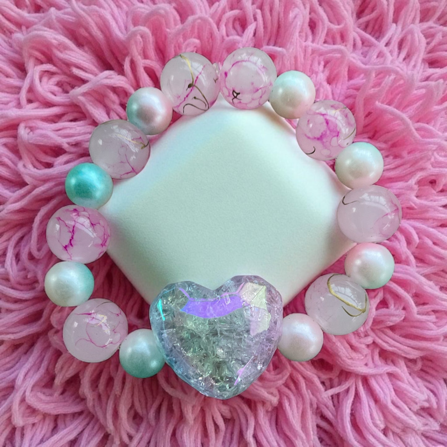 Cotton Candy Heart Bracelet