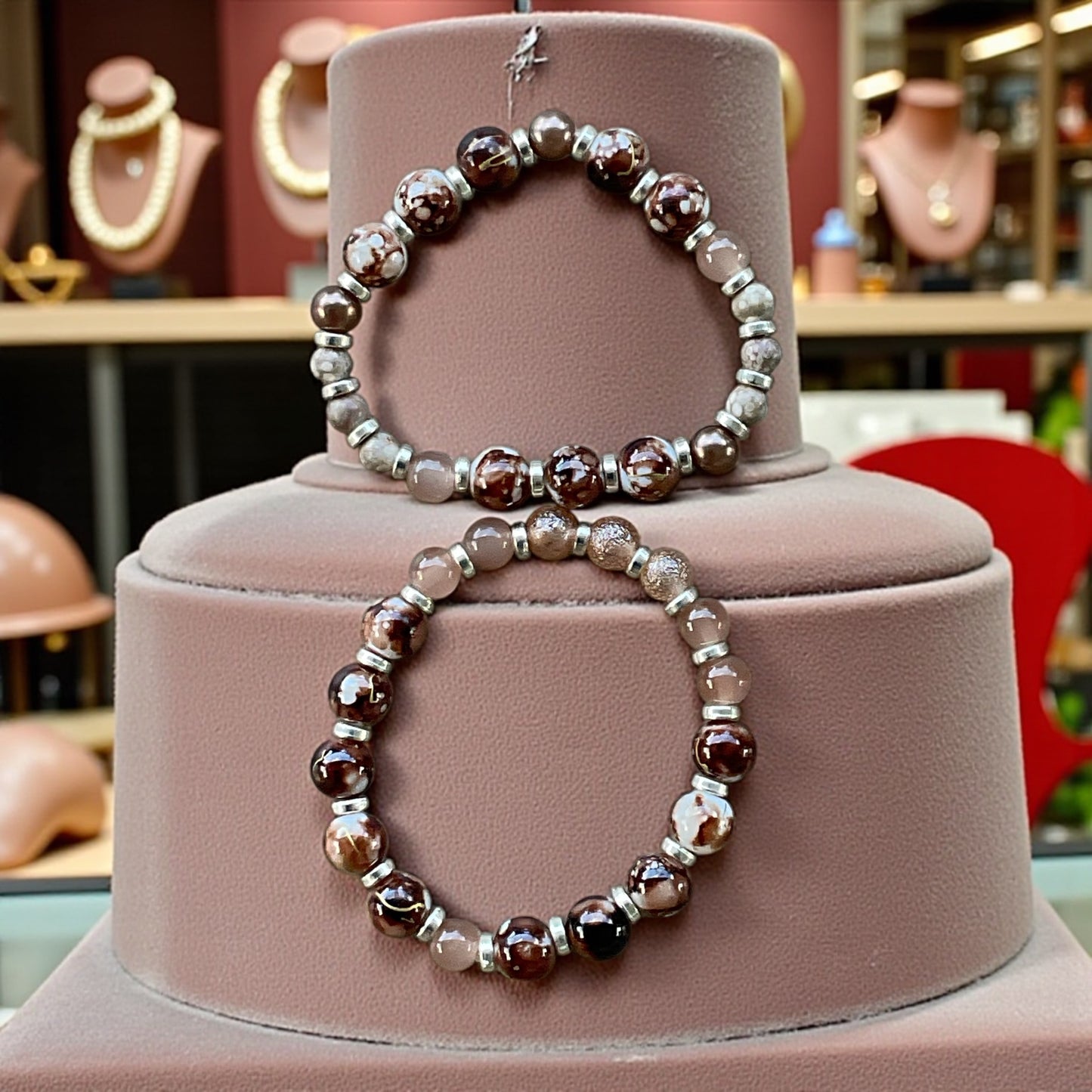 Desert Bloom Duo Glass Beaded Bracelet