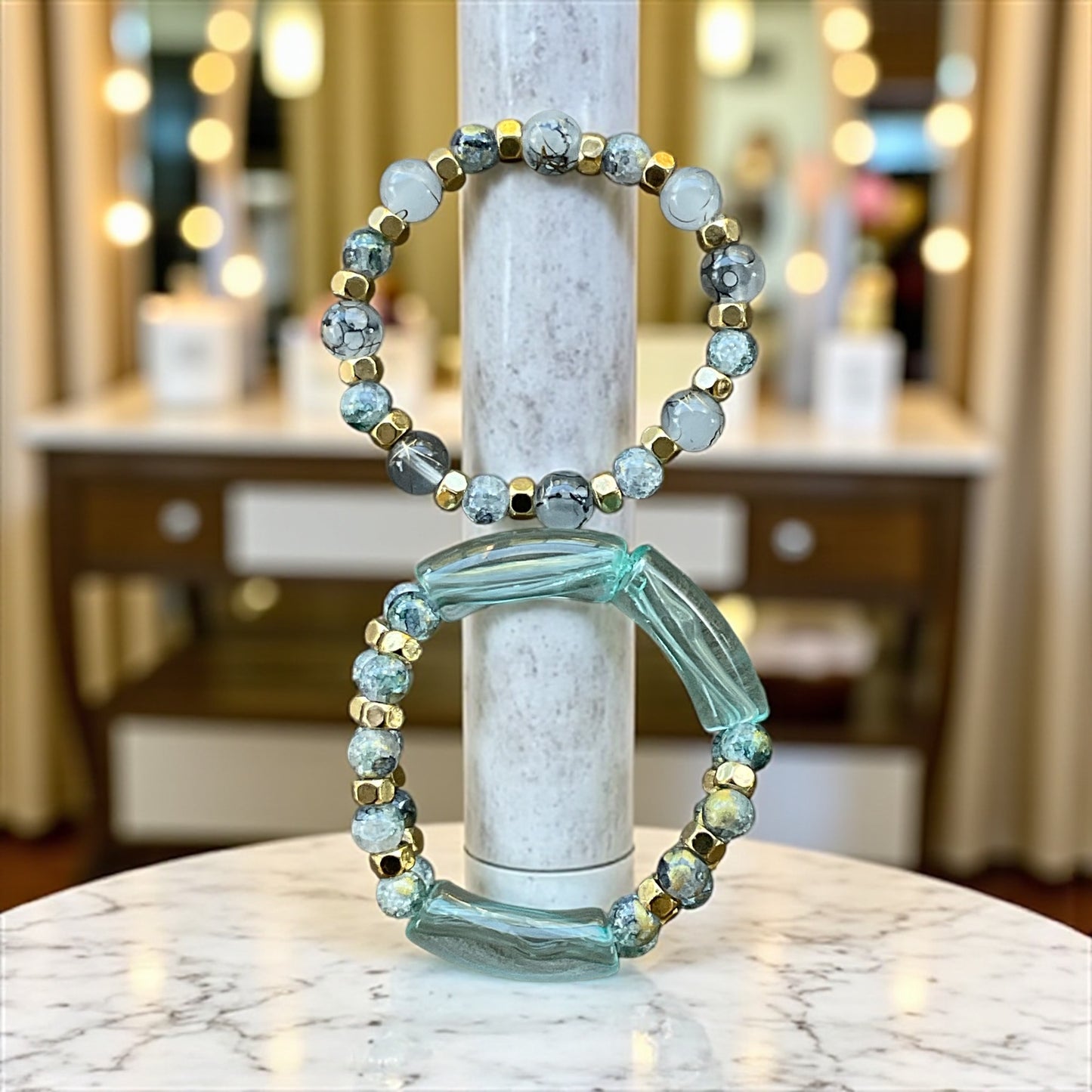 Coastal Retreat Glass Beaded Bracelet Set