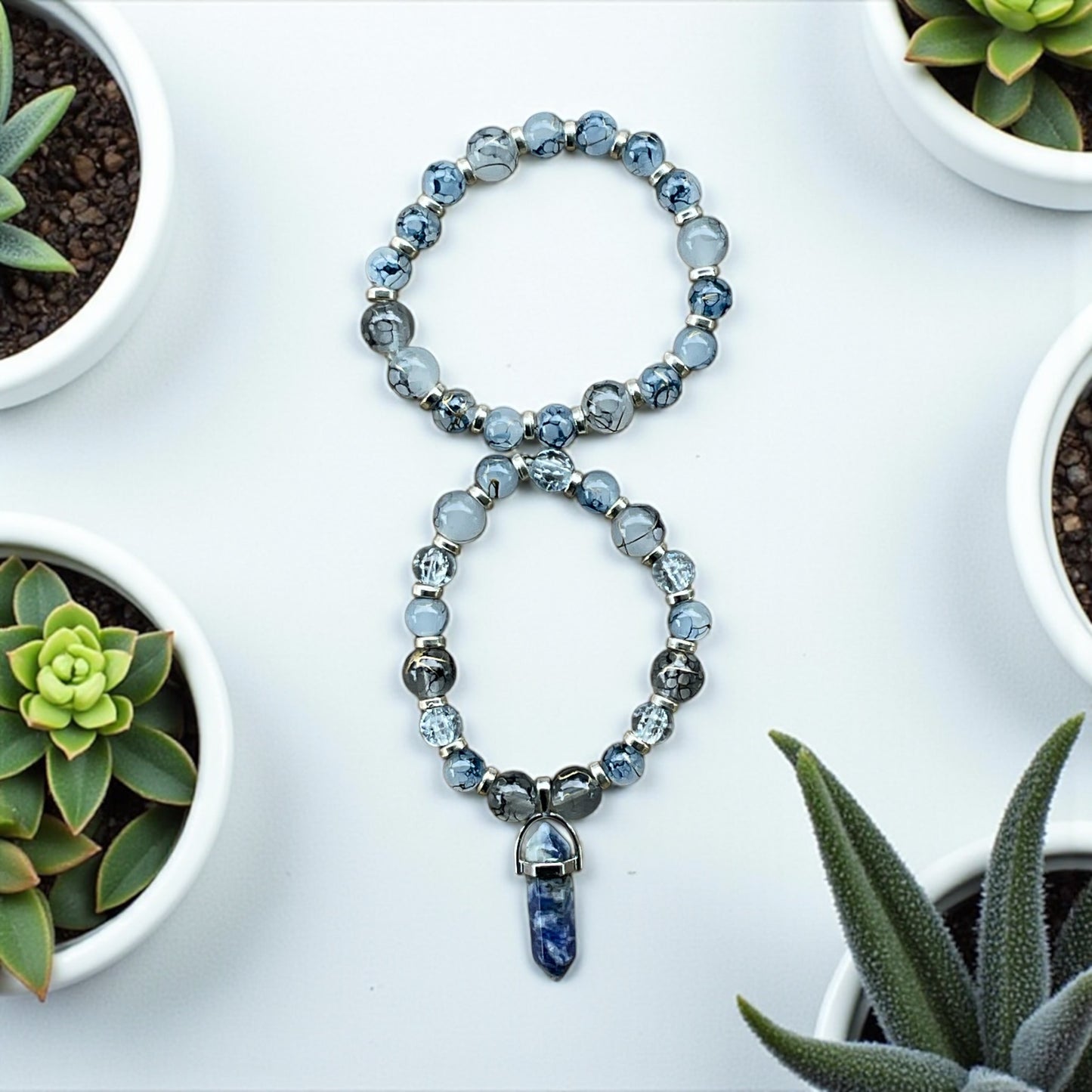 Ice Flow Beaded Bracelet Set