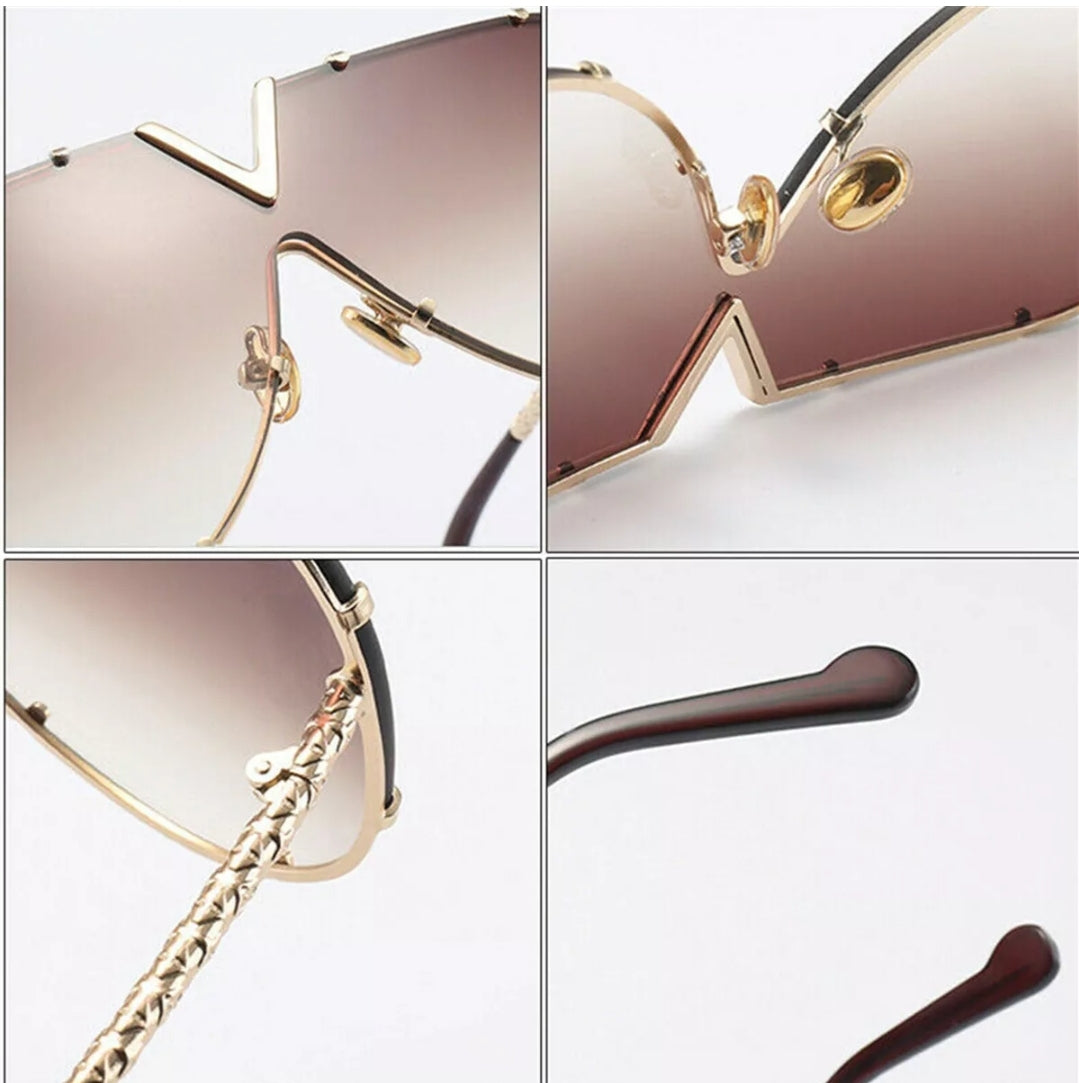 V Shield Oversized Sunglasses