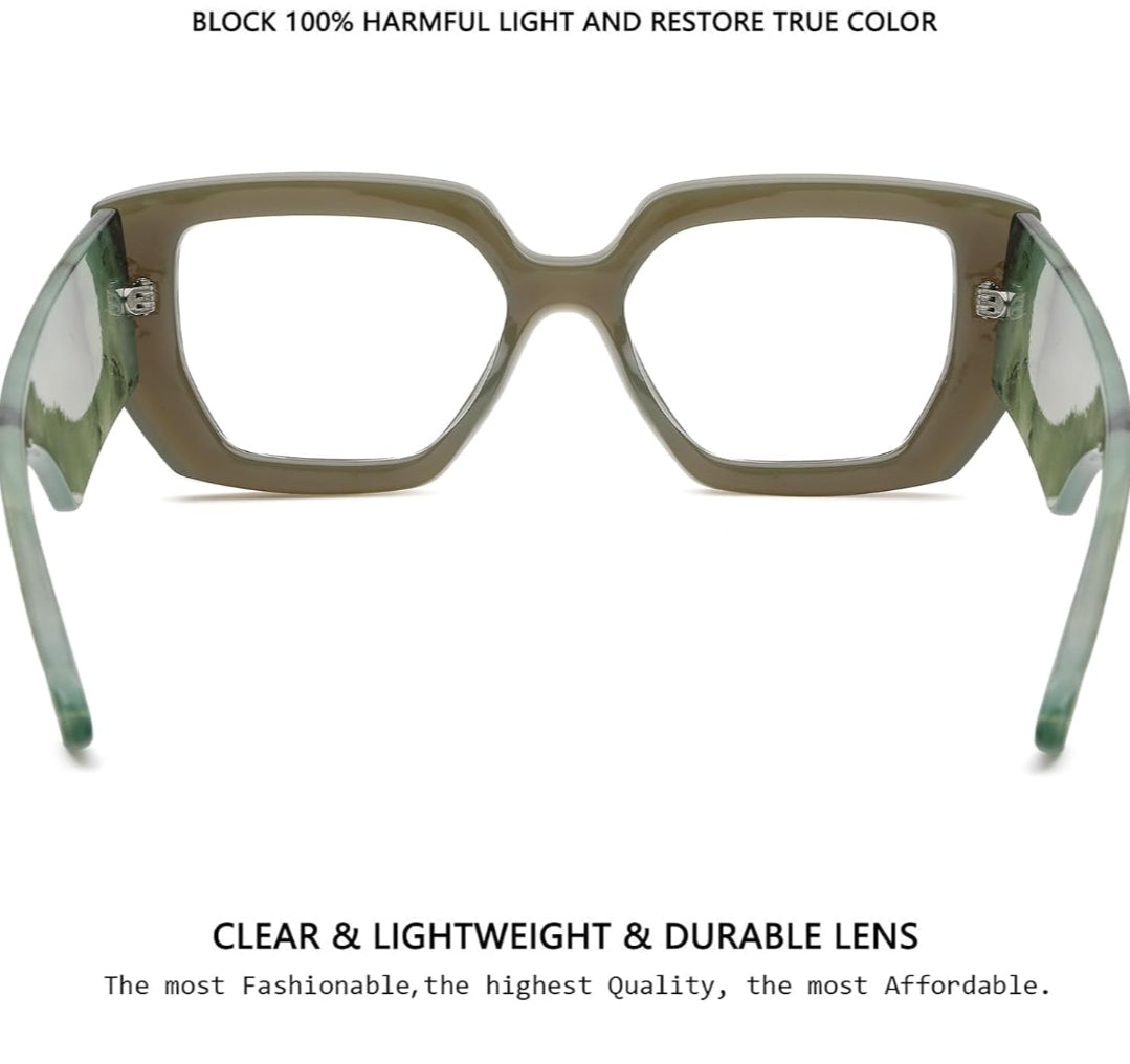 Oversized Geometric Thick Fashion Glasses