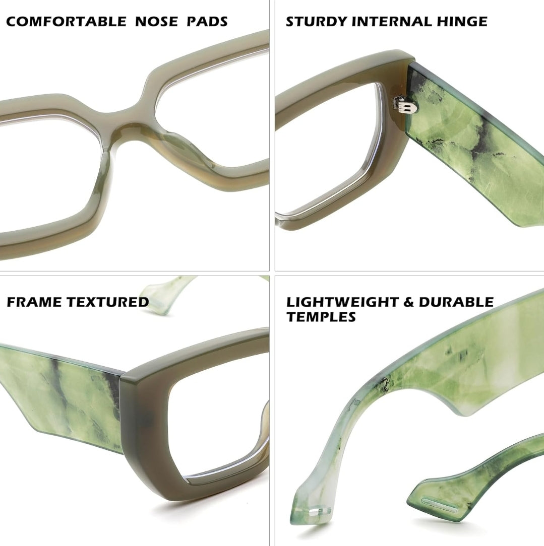 Oversized Geometric Thick Fashion Glasses
