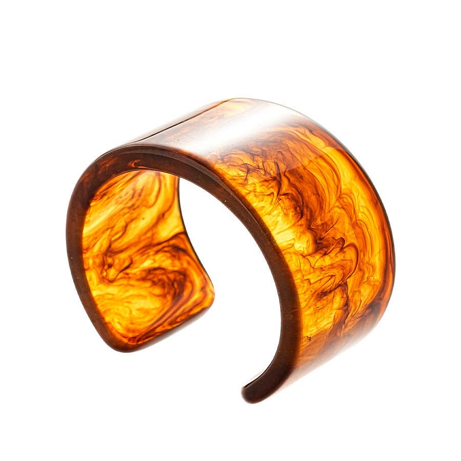 Iridescent Resin Geometric Open Cuff Bangle N6F283