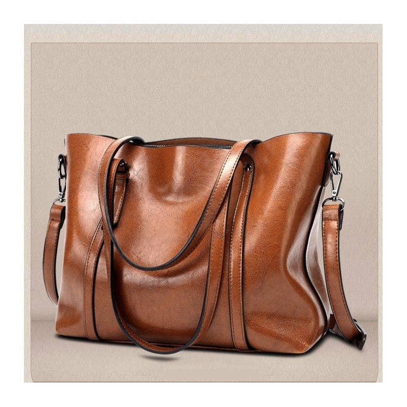 Fashion One-Shoulder Crossbody Oil Leather Handbag