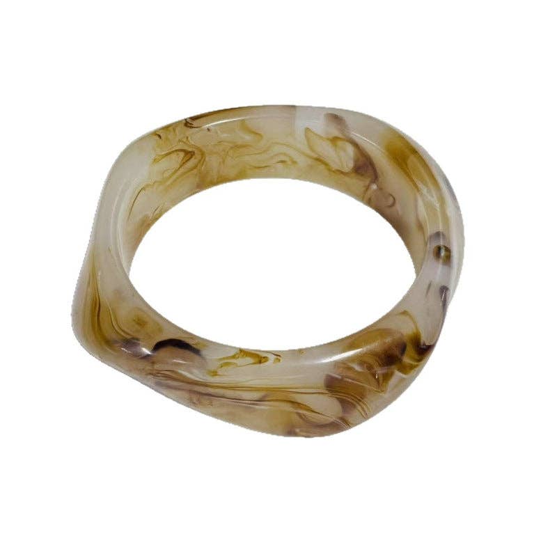 Geometric Ombre Resin Bangle Curved Acetate Contour S5P256