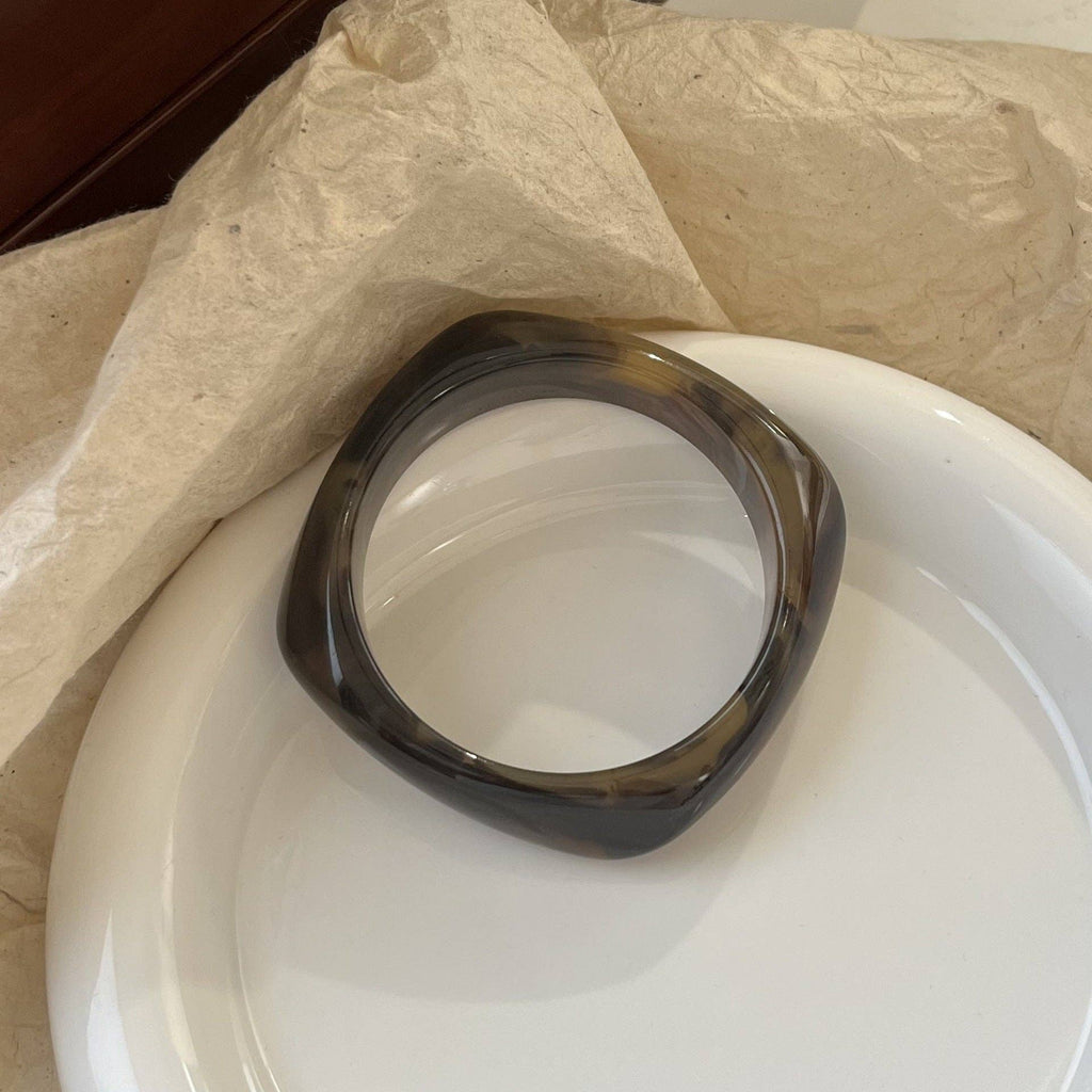 Geometric Ombre Resin Bangle Curved Acetate Contour S5P256