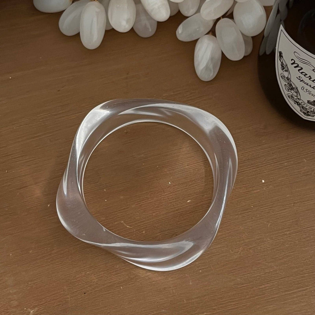 Geometric Ombre Resin Bangle Curved Acetate Contour S5P256