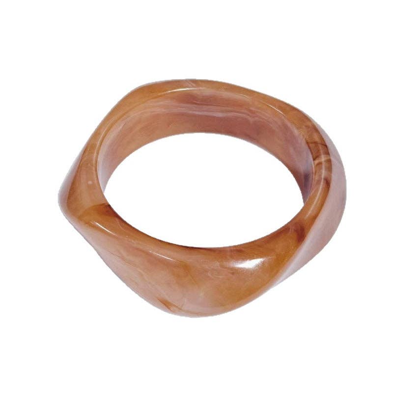 Geometric Ombre Resin Bangle Curved Acetate Contour S5P256