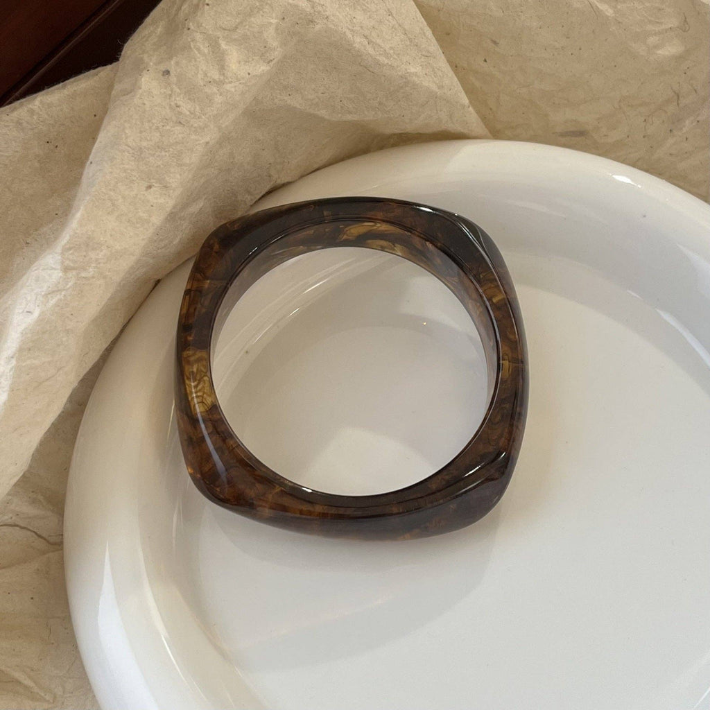 Geometric Ombre Resin Bangle Curved Acetate Contour S5P256