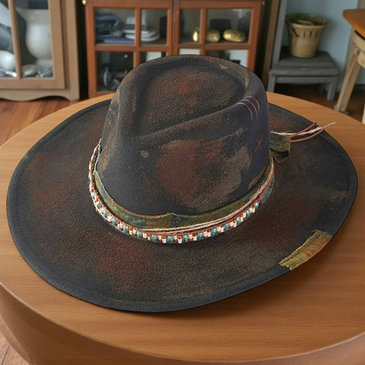 Vintage Versatile Shapeable Fedora Hat W/Distressing