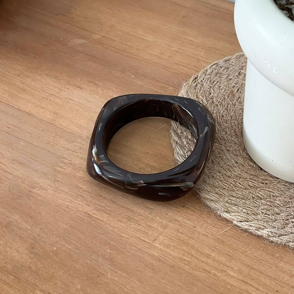 Geometric Ombre Resin Bangle Curved Acetate Contour S5P256