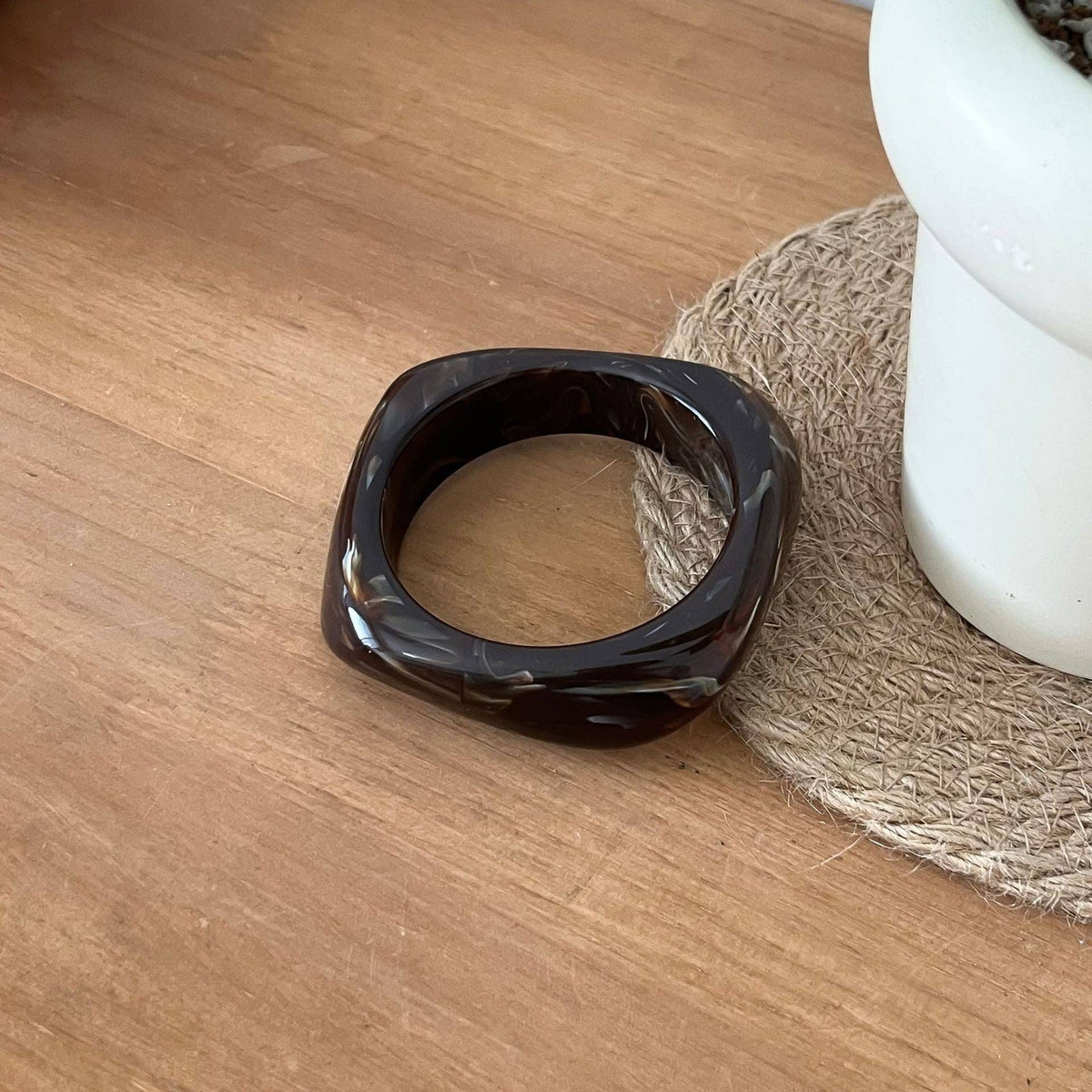 Geometric Ombre Resin Bangle Curved Acetate Contour S5P256