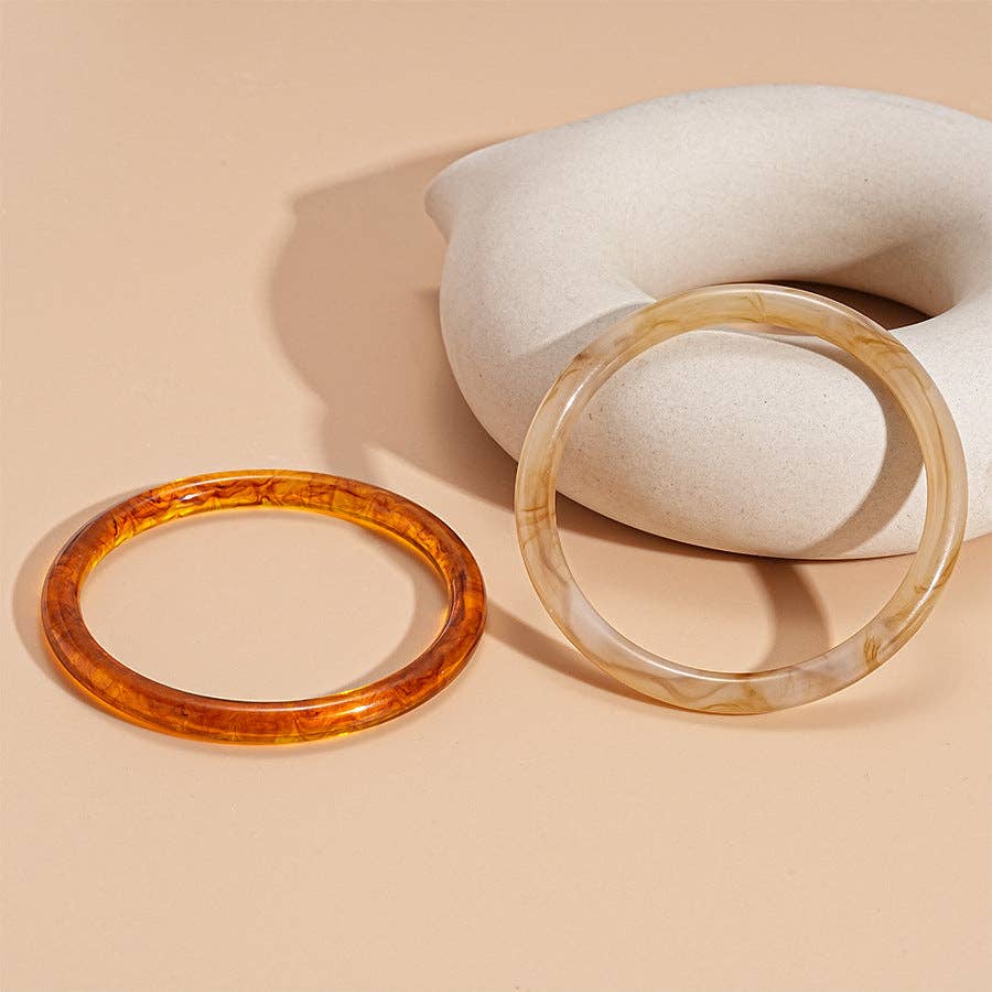 Iridescent Resin Geometric Open Cuff Bangle N6F283