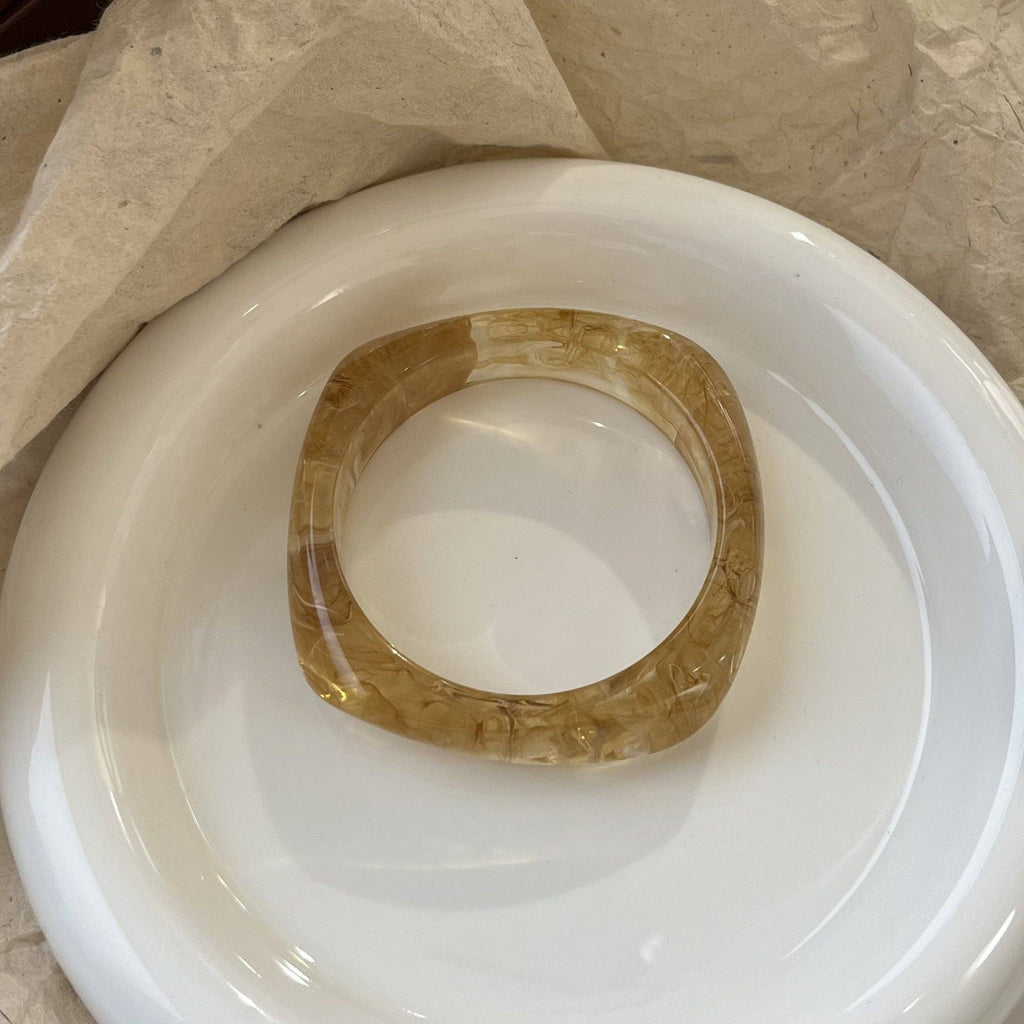 Geometric Ombre Resin Bangle Curved Acetate Contour S5P256