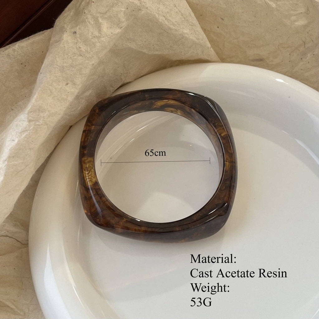 Geometric Ombre Resin Bangle Curved Acetate Contour S5P256