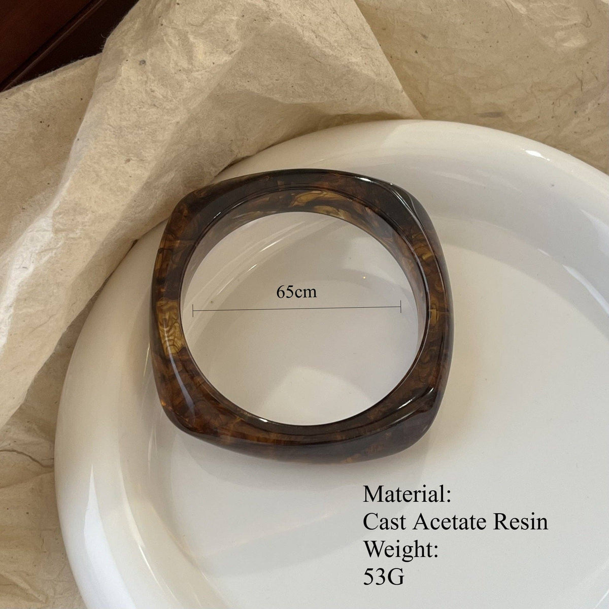 Geometric Ombre Resin Bangle Curved Acetate Contour S5P256