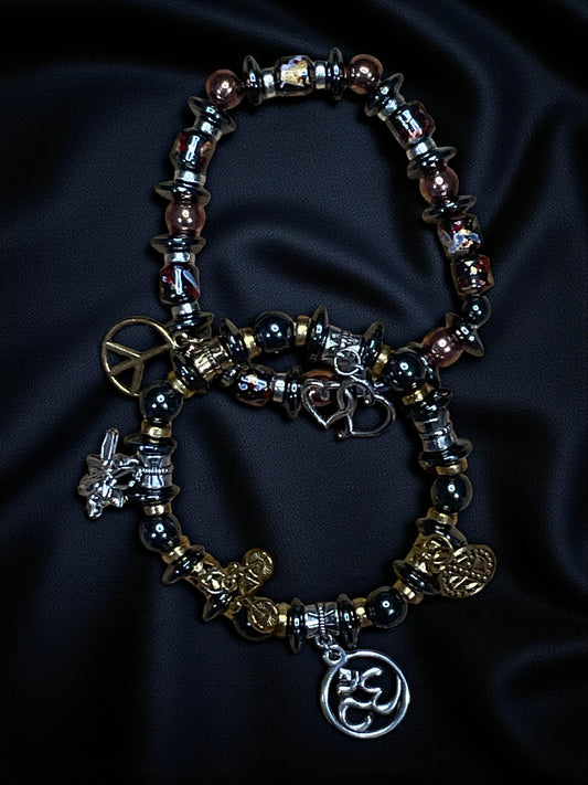 Gunmetal Groove Bracelet Set