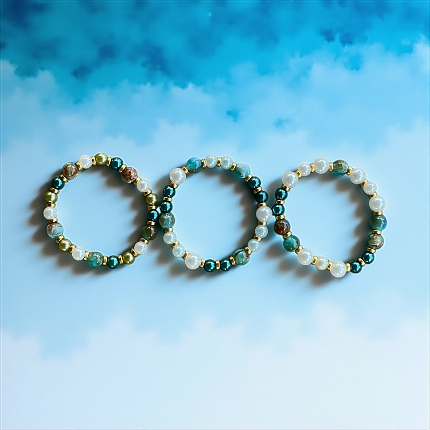 Shoreline Serenity Beaded Bracelet 3 Pc Set