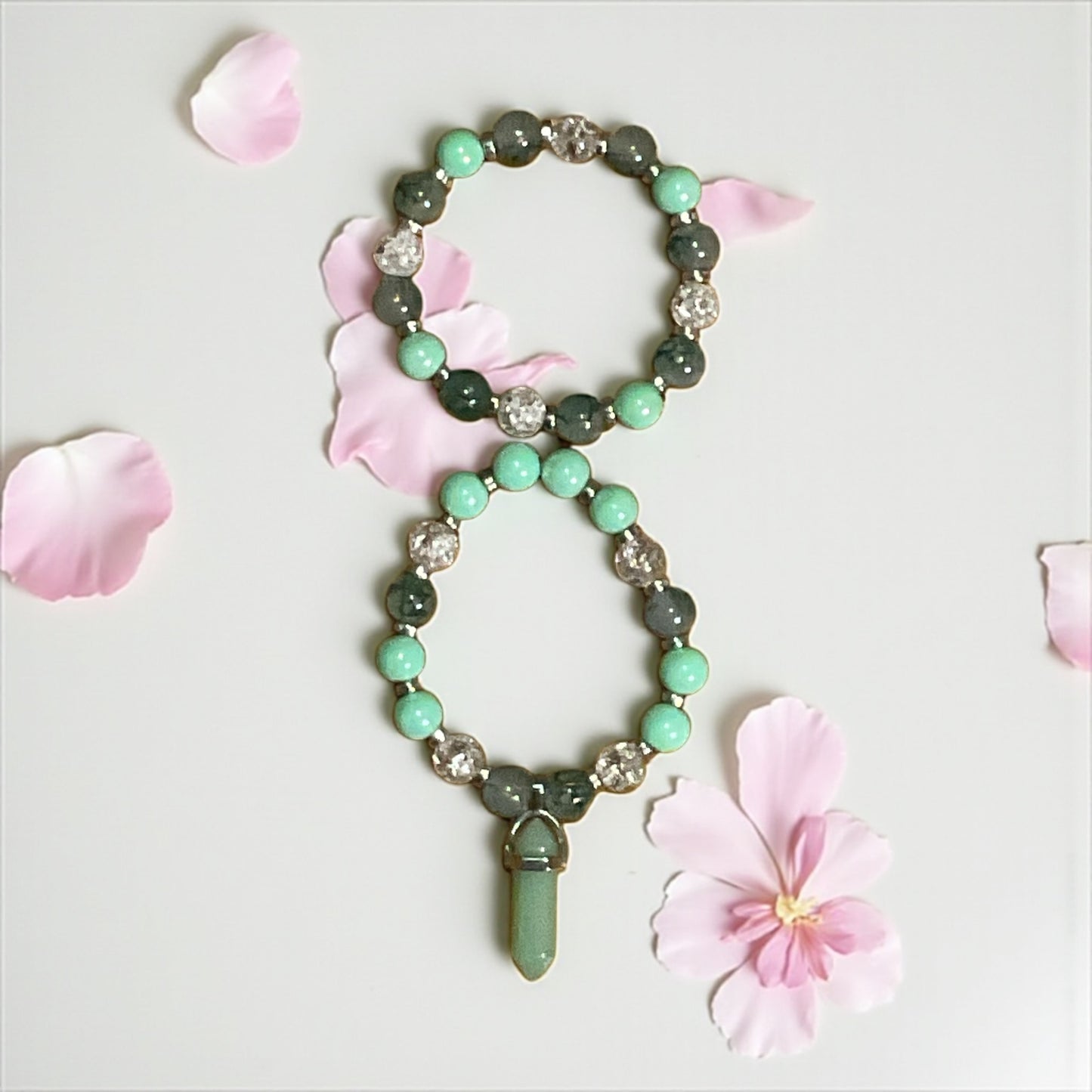 Dragon Charm Glass Beaded Bracelet Set