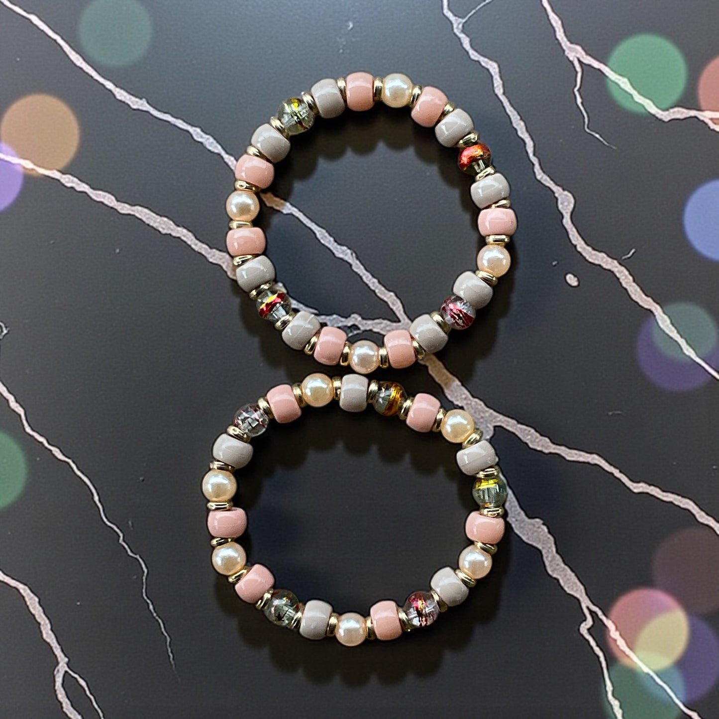 Blush And Pearl Bracelet Set