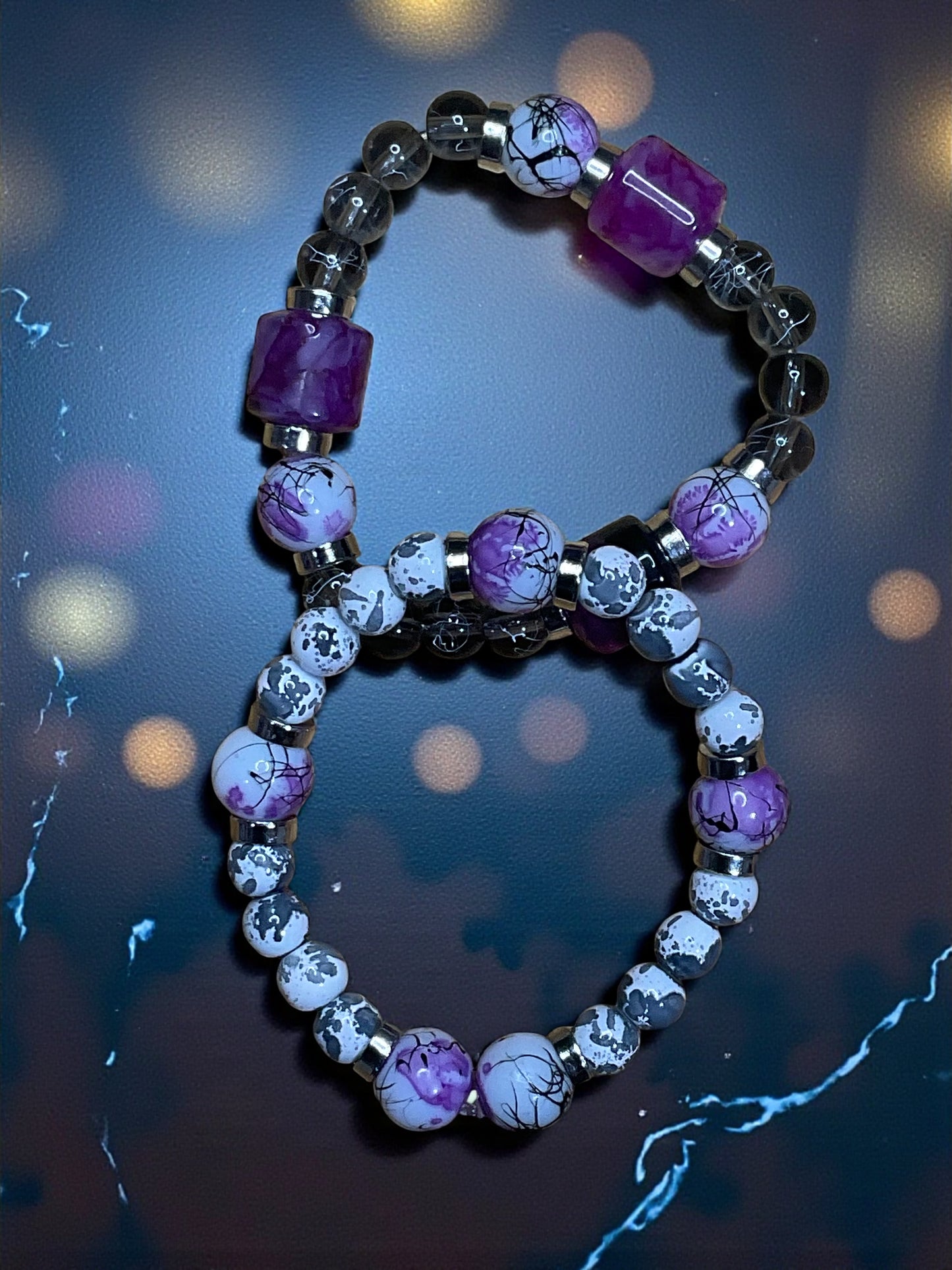 Royal Marble Stack Bracelet Set