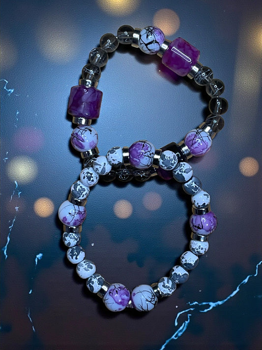 Royal Marble Stack Bracelet Set