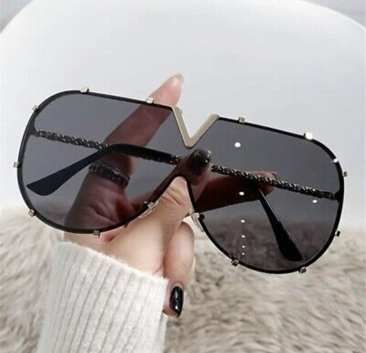 Haus Of Karma V Shield Oversized Sunglasses