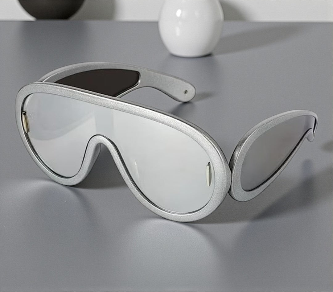 Silver Oversized Aviator Sunglasses