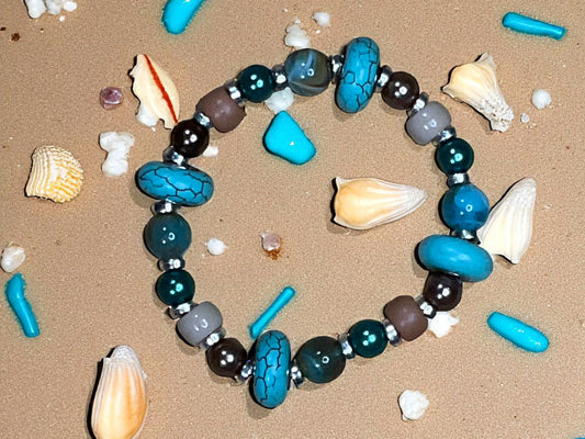 Sea Glass Pebble Bracelet