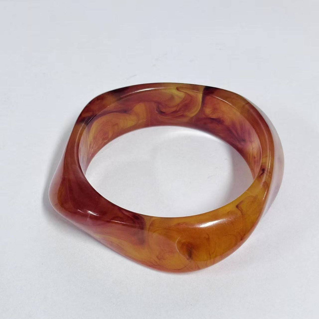 Geometric Ombre Resin Bangle Curved Acetate Contour S5P256