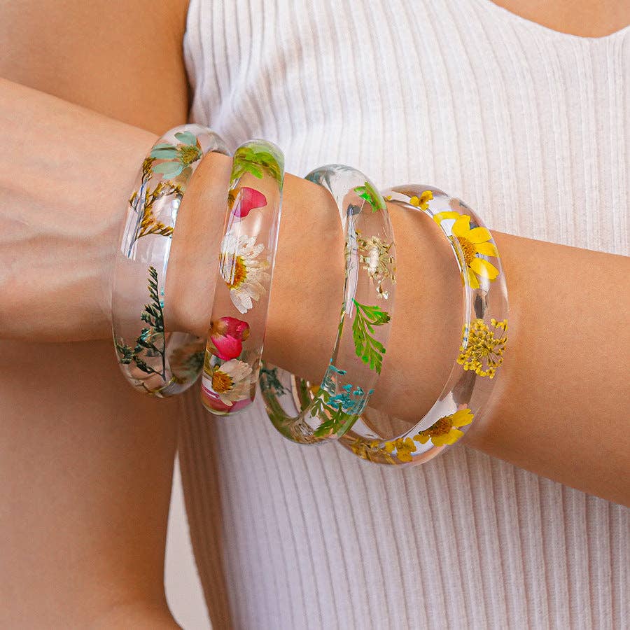 Printed Resin Cuff Translucent Substantial Minimalist S5P099