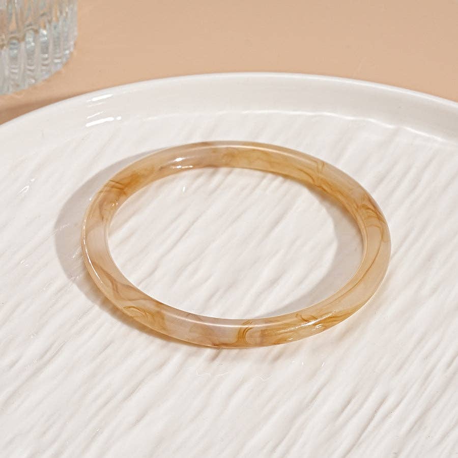 Iridescent Resin Geometric Open Cuff Bangle N6F283