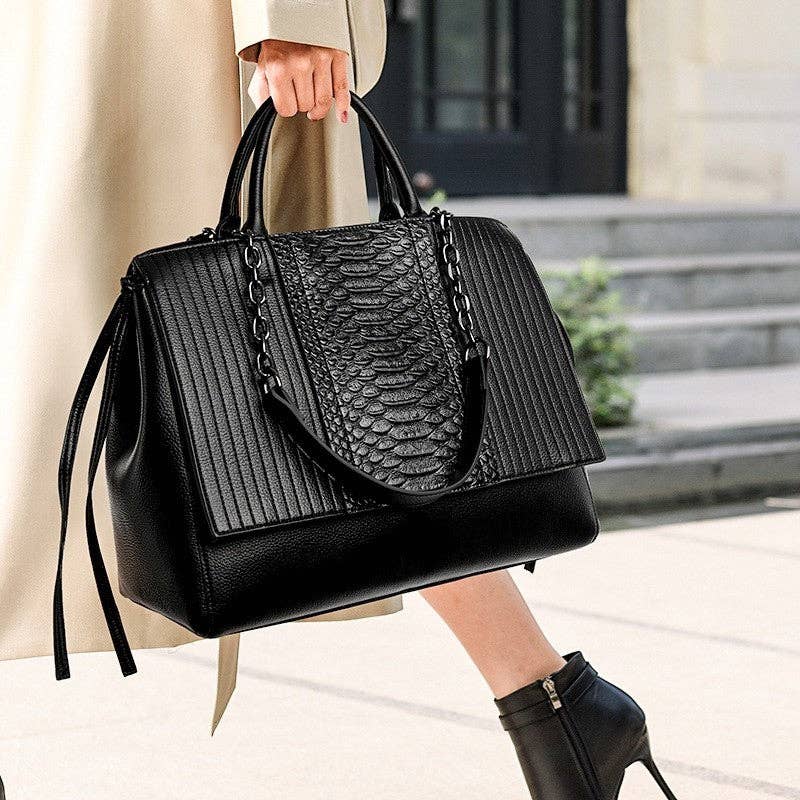 Leisure Hand Tote Large Capacity Leather Bag