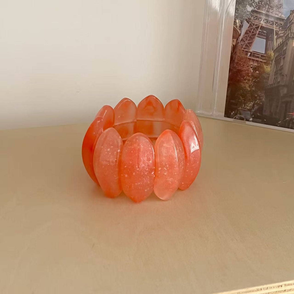 Elastic Resin Cuff Oval Acrylic Polymer Adjustable S5P069