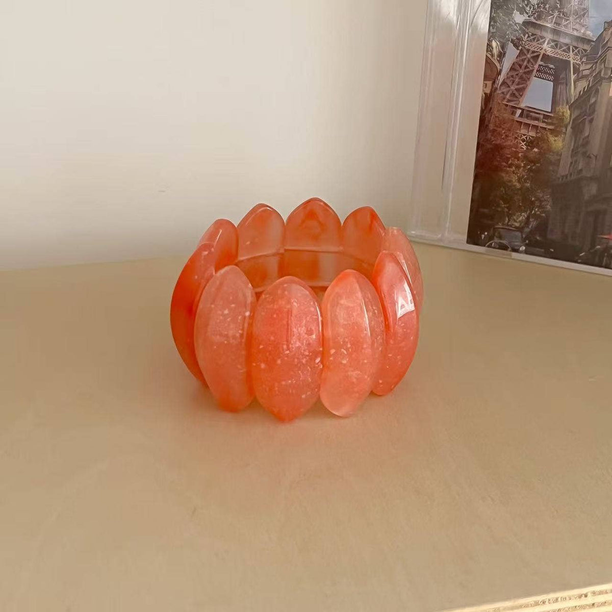 Elastic Resin Cuff Oval Acrylic Polymer Adjustable S5P069