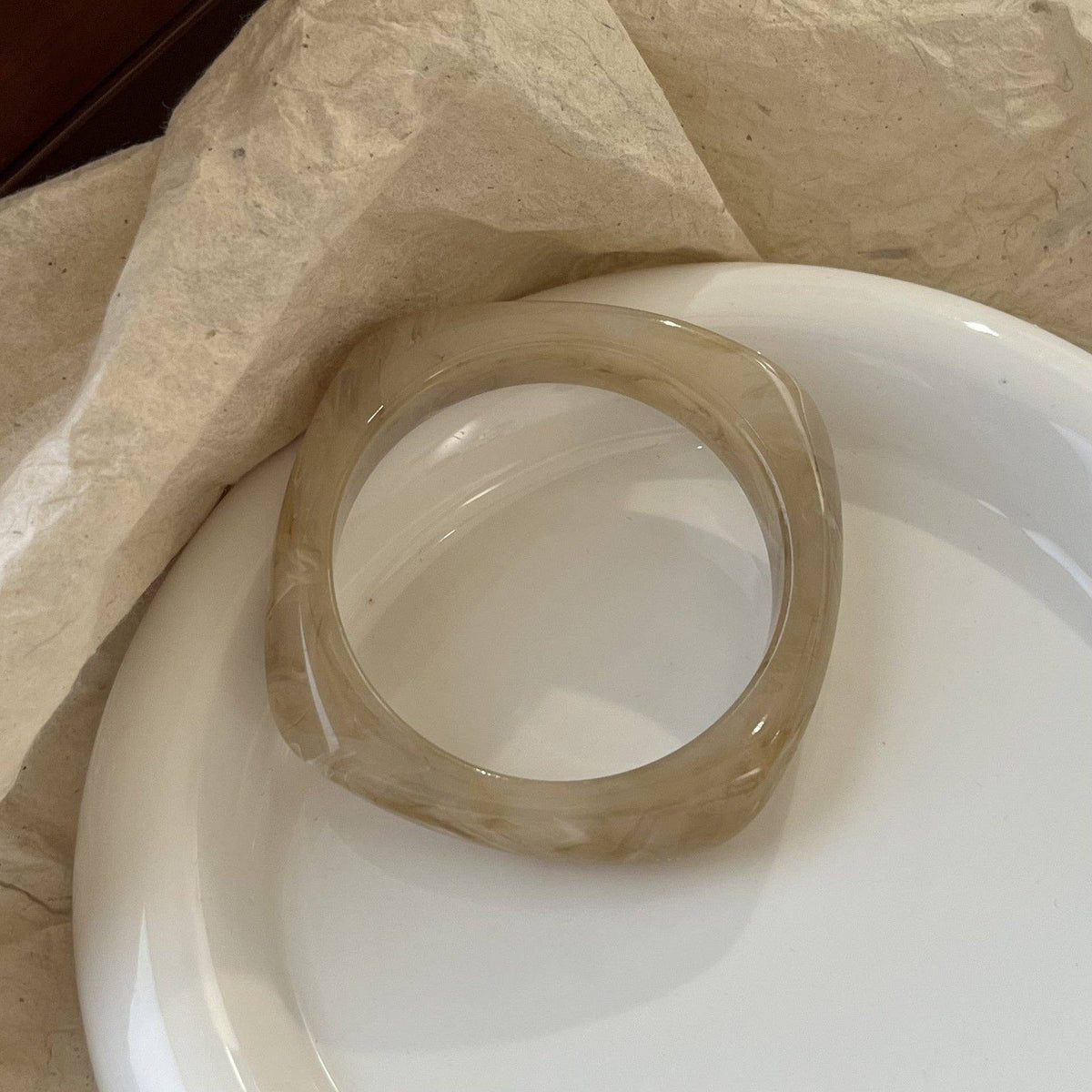 Geometric Ombre Resin Bangle