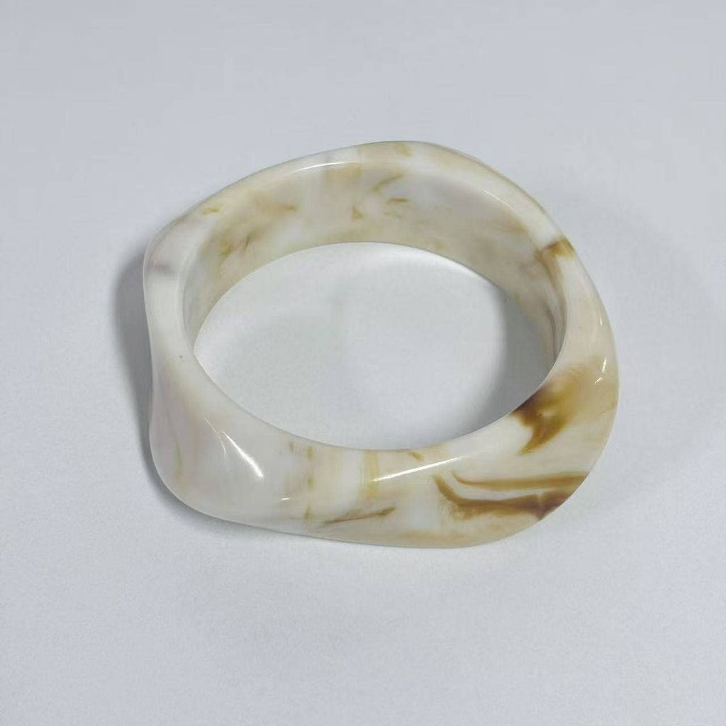 Geometric Ombre Resin Bangle Curved Acetate Contour S5P256