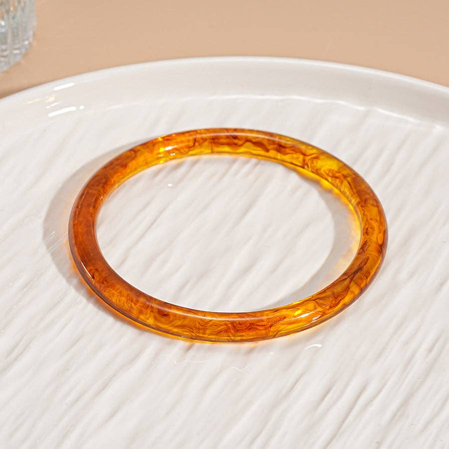 Iridescent Resin Geometric Open Cuff Bangle N6F283