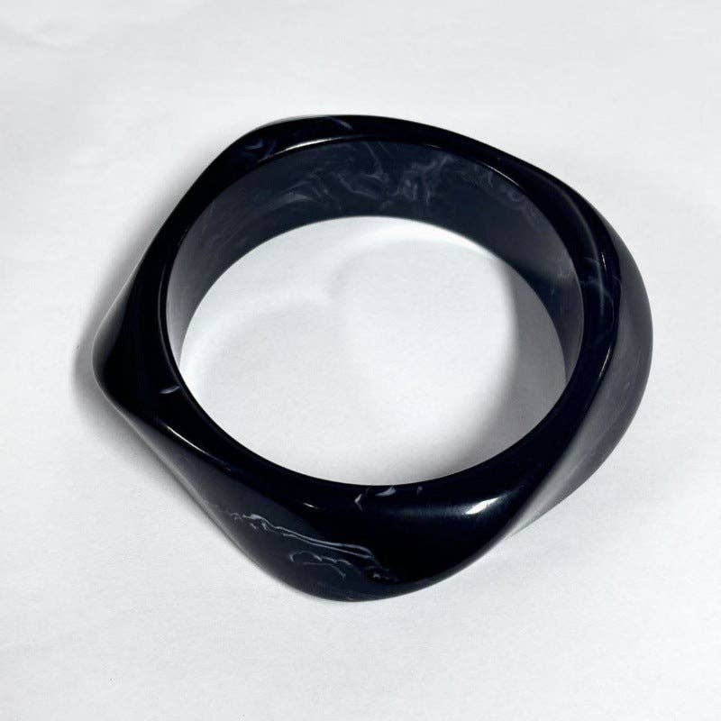 Geometric Ombre Resin Bangle Curved Acetate Contour S5P256