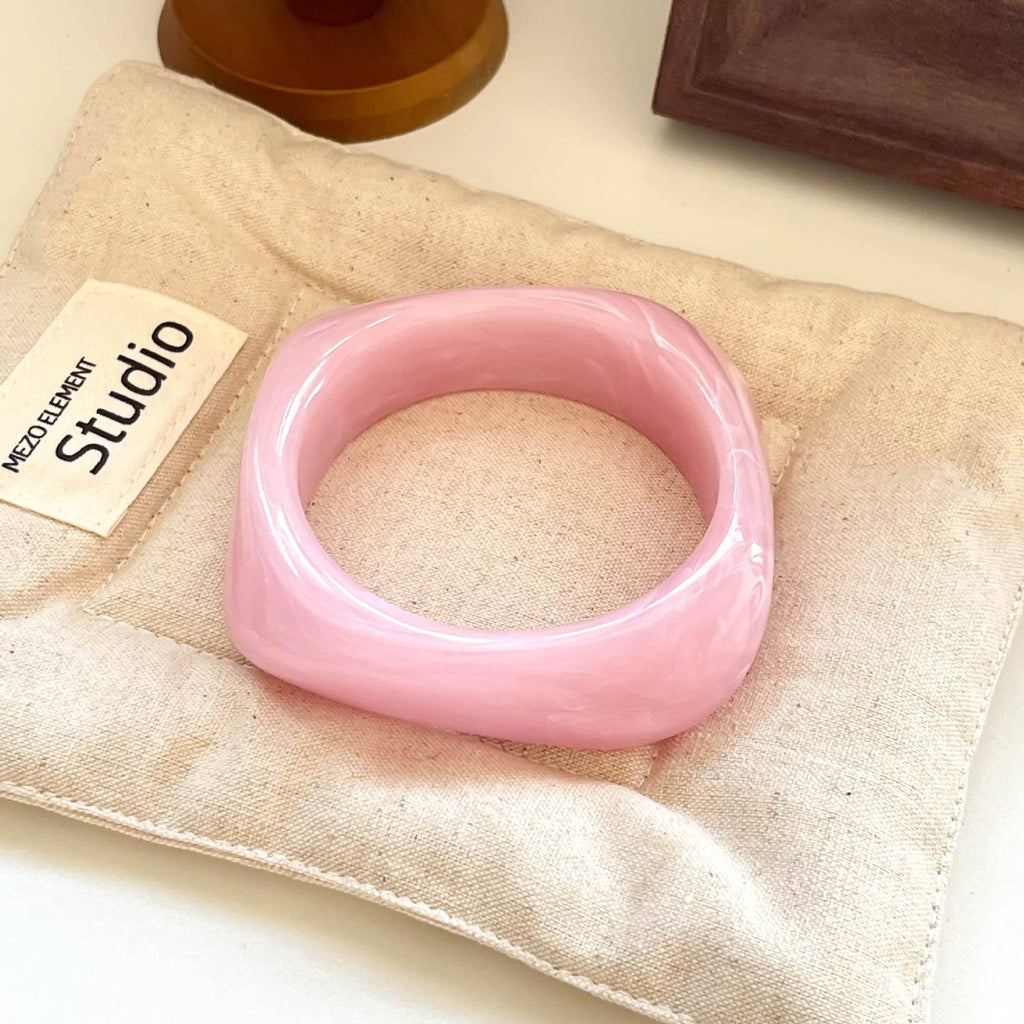 Geometric Ombre Resin Bangle Curved Acetate Contour S5P256