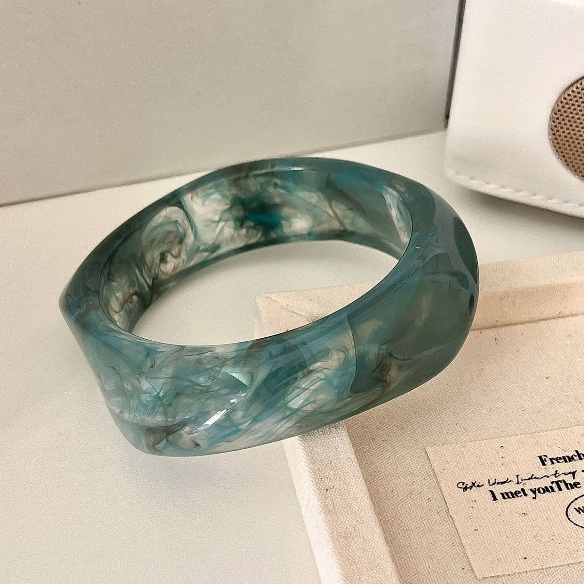 Geometric Ombre Resin Bangle