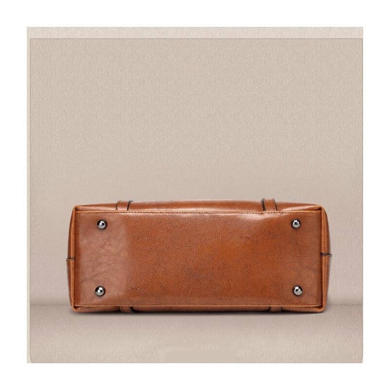 Fashion One-Shoulder Crossbody Oil Leather Handbag