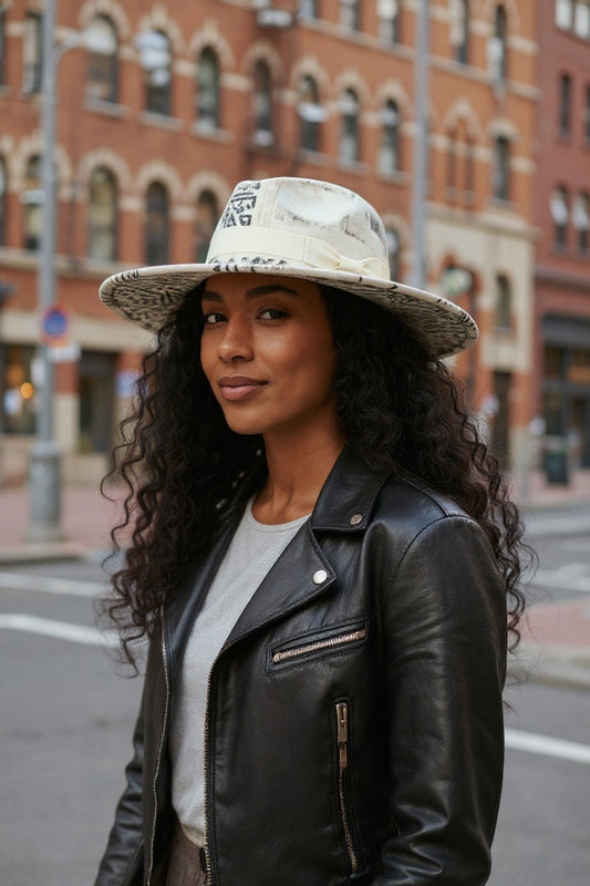 Aura Grafitti Fedora in Cream