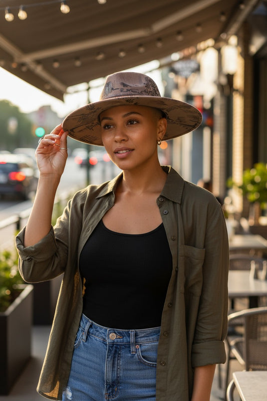 Aura Grafitti Fedora in Brown