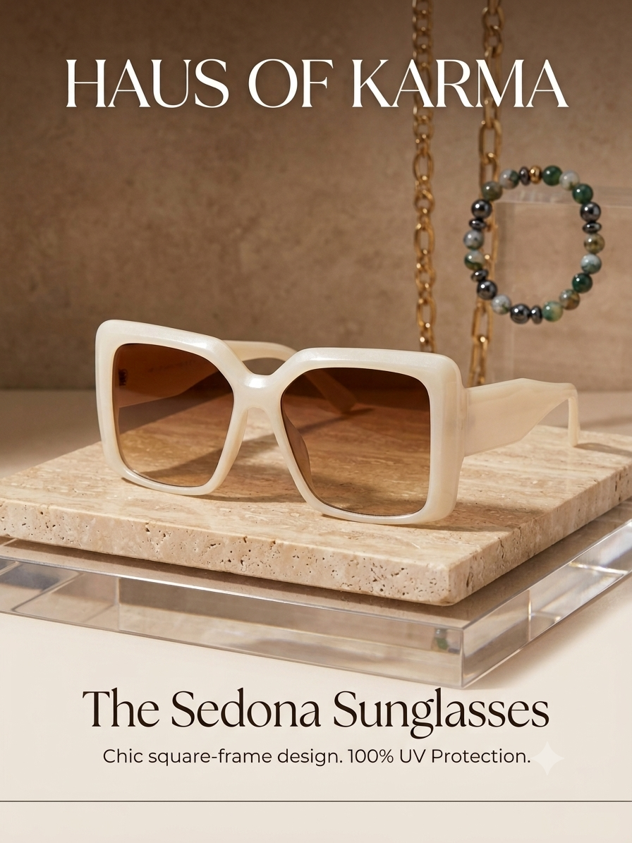 The Sedona Square Frame Sunglasses – Cream