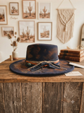 The Midnight Rust Luxe Fedora – Distressed Navy & Copper