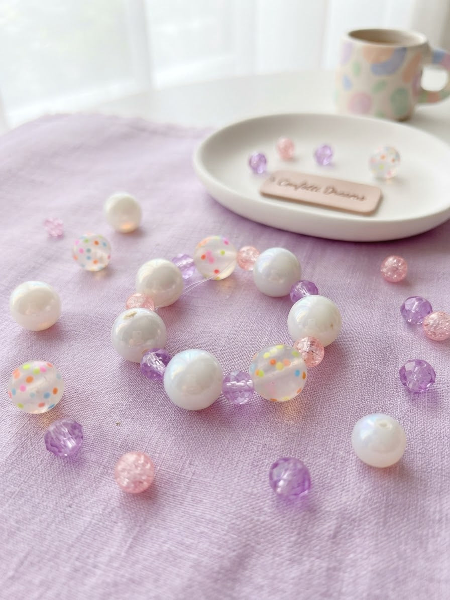 Confetti & Pearls Stretch Bracelet