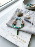 Ceramic & Sea-Tone Crystal Point Bracelet